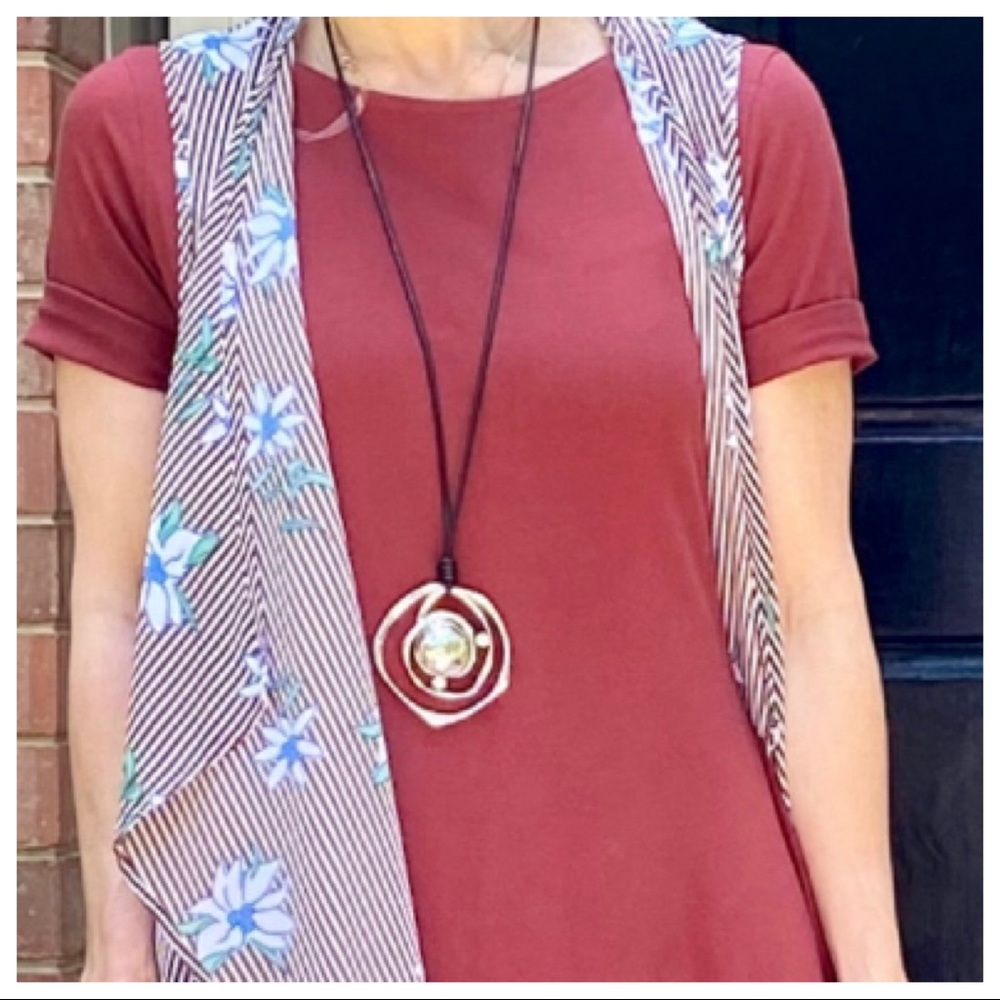 ✨PARIS✨LEATHER CHAIN GORGEOUS CIRCLE NECKLACE - Picture 5 of 12